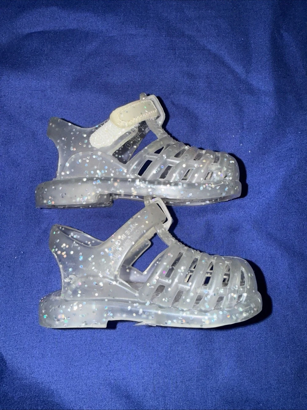 Teeny Toes Infant Clear Glitter Jelly Sandals Size 1